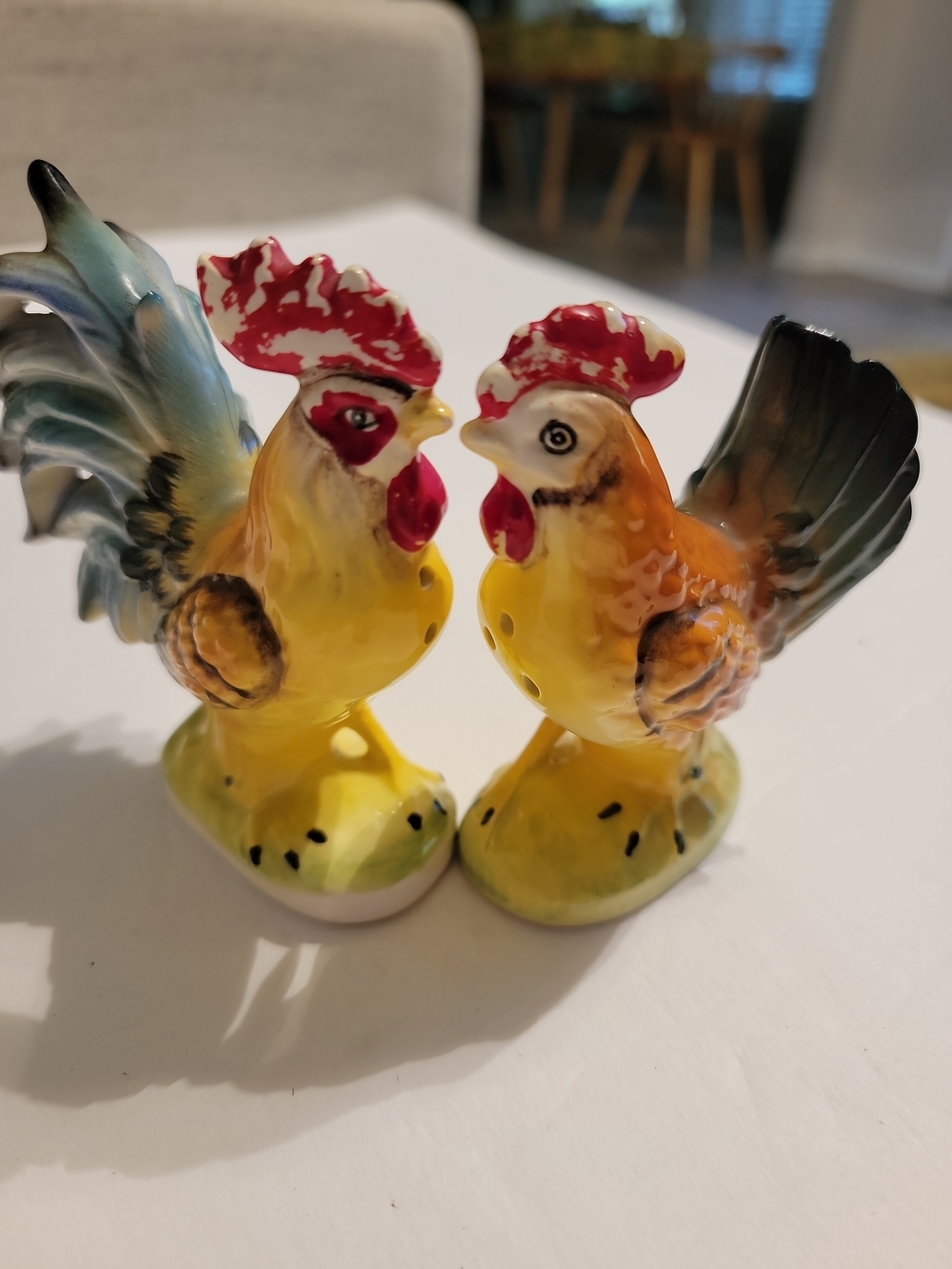 Vintage Set of Rooster and Hen Chicken Salt and Pepper Shakers Made In Japan